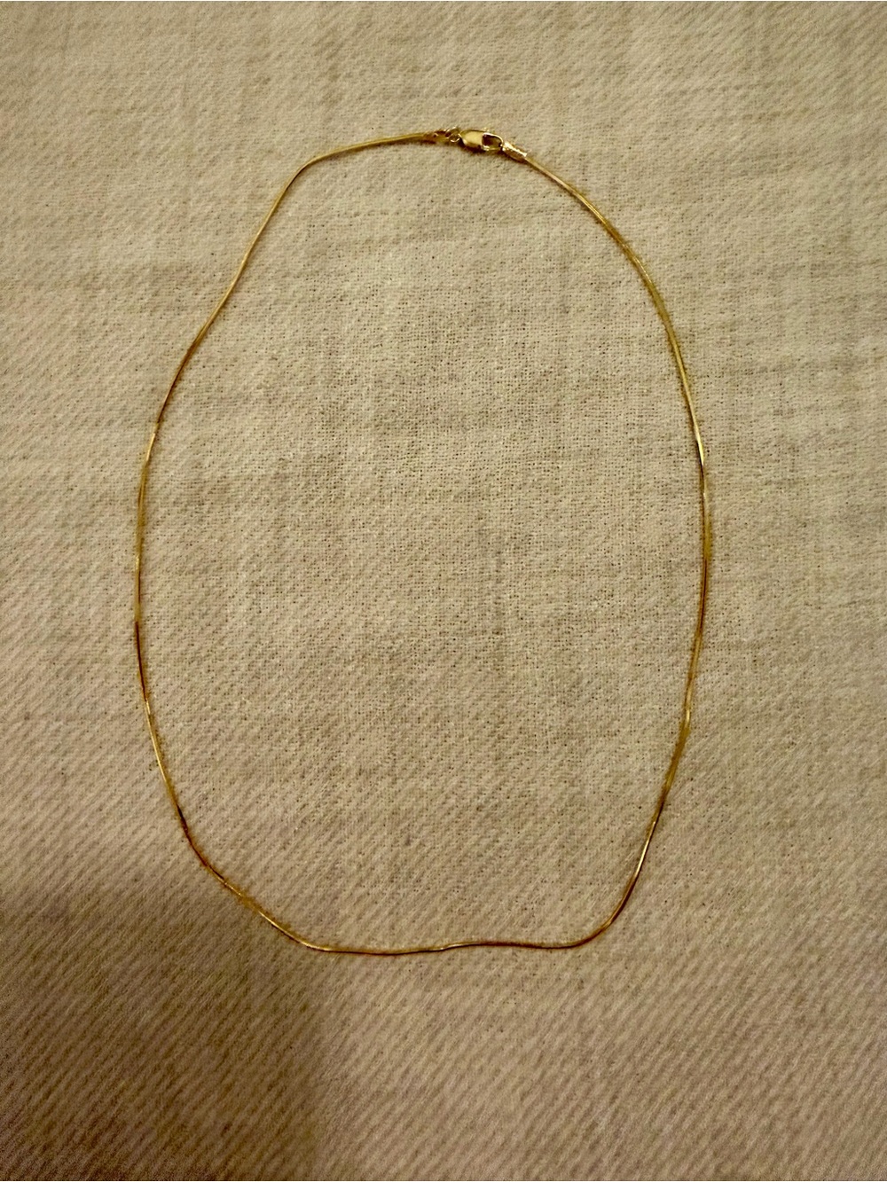 14K Gold Herringbone Chain Necklace, 16"